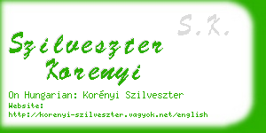 szilveszter korenyi business card